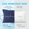 image:imageCozy Bliss 2 Pack Cooling Pillow Cases Queen 20 x 30 GreenDark Blue