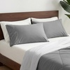 image:imageCozy Bliss 2 Pack Cooling Pillow Cases Queen 20 x 30 GreenDark Grey