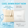 image:imageCozy Bliss 2 Pack Cooling Pillow Cases Queen 20 x 30 GreenKhaki