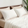 image:imageCozy Bliss 2 Pack Cooling Pillow Cases Queen 20 x 30 GreenOff White