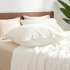 image:imageCozy Bliss 2 Pack Cooling Pillow Cases Queen 20 x 30 GreenOff White