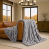 image:imageCozy Bliss Checkered Faux Rabbit Fur Blanket Queen Size for Bed Soft Fuzzy Blankets for Women Men Large Furry Fleece Throw for Bedroom Decor Ivory 90 x 90Grey