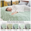 image:imageCozy Bliss Checkered Faux Rabbit Fur Blanket Queen Size for Bed Soft Fuzzy Blankets for Women Men Large Furry Fleece Throw for Bedroom Decor Ivory 90 x 90Sage Green