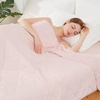 image:imageCozy Bliss Cooling Blanket for Hot Sleepers Queen Size QMax 045 Cooling Comfort Cold Blankets for Night Sweats Sleeping UltraCool Lightweight Breathable Blanket for Bed Mist GreyCool Pink