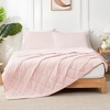 image:imageCozy Bliss Cooling Blanket for Hot Sleepers Queen Size QMax 045 Cooling Comfort Cold Blankets for Night Sweats Sleeping UltraCool Lightweight Breathable Blanket for Bed Mist GreyCool Pink