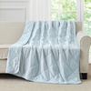 image:imageCozy Bliss Cooling Blanket for Hot Sleepers Queen Size QMax 045 Cooling Comfort Cold Blankets for Night Sweats Sleeping UltraCool Lightweight Breathable Blanket for Bed Mist GreyCool Blue
