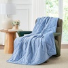 image:imageCozy Bliss Cooling Blanket for Hot Sleepers Queen Size QMax 045 Cooling Comfort Cold Blankets for Night Sweats Sleeping UltraCool Lightweight Breathable Blanket for Bed Mist GreyDark Blue