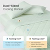 image:imageCozy Bliss Cooling Blanket for Hot Sleepers Queen Size QMax 045 Cooling Comfort Cold Blankets for Night Sweats Sleeping UltraCool Lightweight Breathable Blanket for Bed Mist GreyMint Green