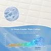 image:imageCozy Bliss Cooling Blanket for Hot Sleepers Queen Size QMax 045 Cooling Comfort Cold Blankets for Night Sweats Sleeping UltraCool Lightweight Breathable Blanket for Bed Mist GreyOff White