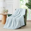 image:imageCozy Bliss Cooling Blanket for Hot Sleepers Queen Size QMax 045 Cooling Comfort Cold Blankets for Night Sweats Sleeping UltraCool Lightweight Breathable Blanket for Bed Mist GreyCool Blue