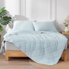 image:imageCozy Bliss Cooling Blanket for Hot Sleepers Queen Size QMax 045 Cooling Comfort Cold Blankets for Night Sweats Sleeping UltraCool Lightweight Breathable Blanket for Bed Mist GreyCool Blue