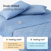 image:imageCozy Bliss Cooling Blanket for Hot Sleepers Queen Size QMax 045 Cooling Comfort Cold Blankets for Night Sweats Sleeping UltraCool Lightweight Breathable Blanket for Bed Mist GreyDark Blue