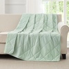 image:imageCozy Bliss Cooling Blanket for Hot Sleepers Queen Size QMax 045 Cooling Comfort Cold Blankets for Night Sweats Sleeping UltraCool Lightweight Breathable Blanket for Bed Mist GreyMint Green