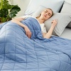 image:imageCozy Bliss Cooling Blanket for Hot Sleepers Queen Size QMax 045 Cooling Comfort Cold Blankets for Night Sweats Sleeping UltraCool Lightweight Breathable Blanket for Bed Mist GreyDark Blue