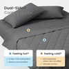 image:imageCozy Bliss Cooling Blanket for Hot Sleepers Queen Size QMax 045 Cooling Comfort Cold Blankets for Night Sweats Sleeping UltraCool Lightweight Breathable Blanket for Bed Mist GreyCharcoal Grey