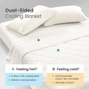 image:imageCozy Bliss Cooling Blanket for Hot Sleepers Queen Size QMax 045 Cooling Comfort Cold Blankets for Night Sweats Sleeping UltraCool Lightweight Breathable Blanket for Bed Mist GreyOff White