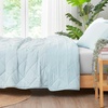 image:imageCozy Bliss Cooling Blanket for Hot Sleepers Queen Size QMax 045 Cooling Comfort Cold Blankets for Night Sweats Sleeping UltraCool Lightweight Breathable Blanket for Bed Mist GreyCool Blue