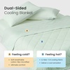 image:imageCozy Bliss Cooling Blanket for Hot Sleepers Queen Size QMax 045 Cooling Comfort Cold Blankets for Night Sweats Sleeping UltraCool Lightweight Breathable Blanket for Bed Mist GreyMint Green