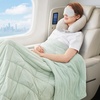 image:imageCozy Bliss Cooling Blanket for Hot Sleepers Queen Size QMax 045 Cooling Comfort Cold Blankets for Night Sweats Sleeping UltraCool Lightweight Breathable Blanket for Bed Mist GreyMint Green