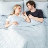 image:imageCozy Bliss Cooling Blanket for Hot Sleepers Queen Size QMax 045 Cooling Comfort Cold Blankets for Night Sweats Sleeping UltraCool Lightweight Breathable Blanket for Bed Mist GreyCool Blue