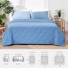 image:imageCozy Bliss Cooling Blanket for Hot Sleepers Queen Size QMax 045 Cooling Comfort Cold Blankets for Night Sweats Sleeping UltraCool Lightweight Breathable Blanket for Bed Mist GreyDark Blue