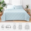 image:imageCozy Bliss Cooling Blanket for Hot Sleepers Queen Size QMax 045 Cooling Comfort Cold Blankets for Night Sweats Sleeping UltraCool Lightweight Breathable Blanket for Bed Mist GreyCool Blue