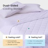 image:imageCozy Bliss Cooling Blanket for Hot Sleepers Queen Size QMax 045 Cooling Comfort Cold Blankets for Night Sweats Sleeping UltraCool Lightweight Breathable Blanket for Bed Mist GreyPurple