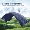 image:imageCozy Bliss Cooling Comforter Queen Size Reversible Lightweight Cooling Blankets for Hot Sleepers and Night Sweats QMaxgt045 Soft Breathable Silky Smooth Summer Comforter Cool Grey 90x90Dark Blue