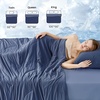 image:imageCozy Bliss Cooling Comforter Queen Size Reversible Lightweight Cooling Blankets for Hot Sleepers and Night Sweats QMaxgt045 Soft Breathable Silky Smooth Summer Comforter Cool Grey 90x90Dark Blue