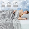 image:imageCozy Bliss Cooling Comforter Queen Size Reversible Lightweight Cooling Blankets for Hot Sleepers and Night Sweats QMaxgt045 Soft Breathable Silky Smooth Summer Comforter Cool Grey 90x90Cool Grey