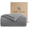 image:imageCozy Bliss Cooling Comforter Queen Size Reversible Lightweight Cooling Blankets for Hot Sleepers and Night Sweats QMaxgt045 Soft Breathable Silky Smooth Summer Comforter Cool Grey 90x90Dark Grey