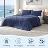 image:imageCozy Bliss Cooling Comforter Queen Size Reversible Lightweight Cooling Blankets for Hot Sleepers and Night Sweats QMaxgt045 Soft Breathable Silky Smooth Summer Comforter Cool Grey 90x90Dark Blue