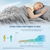 image:imageCozy Bliss Cooling Comforter Seersucker Plaid Queen Size QMax 045 Lightweight Cooling Blanket Breathable Silk Smooth Summer Bedding Quilt for Hot Sleepers Night Sweats Dark GrayGrey