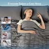 image:imageCozy Bliss Cooling Comforter Seersucker Plaid Queen Size QMax 045 Lightweight Cooling Blanket Breathable Silk Smooth Summer Bedding Quilt for Hot Sleepers Night Sweats Dark GrayDark Grey