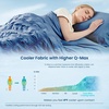 image:imageCozy Bliss Cooling Comforter Seersucker Plaid Queen Size QMax 045 Lightweight Cooling Blanket Breathable Silk Smooth Summer Bedding Quilt for Hot Sleepers Night Sweats Dark GrayNavy Blue
