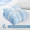 image:imageCozy Bliss Cooling Comforter Seersucker Plaid Queen Size QMax 045 Lightweight Cooling Blanket Breathable Silk Smooth Summer Bedding Quilt for Hot Sleepers Night Sweats Dark GrayBlue