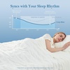 image:imageCozy Bliss Cooling Comforter Seersucker Plaid Queen Size QMax 045 Lightweight Cooling Blanket Breathable Silk Smooth Summer Bedding Quilt for Hot Sleepers Night Sweats Dark GrayWhite