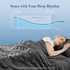 image:imageCozy Bliss Cooling Comforter Seersucker Plaid Queen Size QMax 045 Lightweight Cooling Blanket Breathable Silk Smooth Summer Bedding Quilt for Hot Sleepers Night Sweats Dark GrayDark Grey