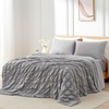 image:imageCozy Bliss Cooling Comforter Seersucker Plaid Queen Size QMax 045 Lightweight Cooling Blanket Breathable Silk Smooth Summer Bedding Quilt for Hot Sleepers Night Sweats Dark GrayGrey
