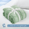 image:imageCozy Bliss Cooling Comforter Seersucker Plaid Queen Size QMax 045 Lightweight Cooling Blanket Breathable Silk Smooth Summer Bedding Quilt for Hot Sleepers Night Sweats Dark GraySage Green