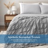 image:imageCozy Bliss Cooling Comforter Seersucker Plaid Queen Size QMax 045 Lightweight Cooling Blanket Breathable Silk Smooth Summer Bedding Quilt for Hot Sleepers Night Sweats Dark GrayGrey