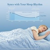 image:imageCozy Bliss Cooling Comforter Seersucker Plaid Queen Size QMax 045 Lightweight Cooling Blanket Breathable Silk Smooth Summer Bedding Quilt for Hot Sleepers Night Sweats Dark GrayBlue