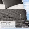 image:imageCozy Bliss Cooling Comforter Seersucker Plaid Queen Size QMax 045 Lightweight Cooling Blanket Breathable Silk Smooth Summer Bedding Quilt for Hot Sleepers Night Sweats Dark GrayDark Grey