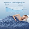 image:imageCozy Bliss Cooling Comforter Seersucker Plaid Queen Size QMax 045 Lightweight Cooling Blanket Breathable Silk Smooth Summer Bedding Quilt for Hot Sleepers Night Sweats Dark GrayNavy Blue