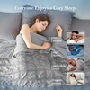 image:imageCozy Bliss Cooling Comforter Seersucker Plaid Queen Size QMax 045 Lightweight Cooling Blanket Breathable Silk Smooth Summer Bedding Quilt for Hot Sleepers Night Sweats Dark GrayGrey