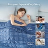 image:imageCozy Bliss Cooling Comforter Seersucker Plaid Queen Size QMax 045 Lightweight Cooling Blanket Breathable Silk Smooth Summer Bedding Quilt for Hot Sleepers Night Sweats Dark GrayNavy Blue