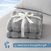 image:imageCozy Bliss Cooling Comforter Seersucker Plaid Queen Size QMax 045 Lightweight Cooling Blanket Breathable Silk Smooth Summer Bedding Quilt for Hot Sleepers Night Sweats Dark GrayGrey