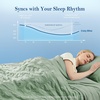 image:imageCozy Bliss Cooling Comforter Seersucker Plaid Queen Size QMax 045 Lightweight Cooling Blanket Breathable Silk Smooth Summer Bedding Quilt for Hot Sleepers Night Sweats Dark GraySage Green