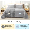 image:imageCozy Bliss Cooling Comforter Seersucker Plaid Queen Size QMax 045 Lightweight Cooling Blanket Breathable Silk Smooth Summer Bedding Quilt for Hot Sleepers Night Sweats Dark GrayGrey