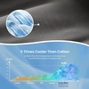 image:imageCozy Bliss Cooling Comforter Seersucker Plaid Queen Size QMax 045 Lightweight Cooling Blanket Breathable Silk Smooth Summer Bedding Quilt for Hot Sleepers Night Sweats Dark GrayDark Grey